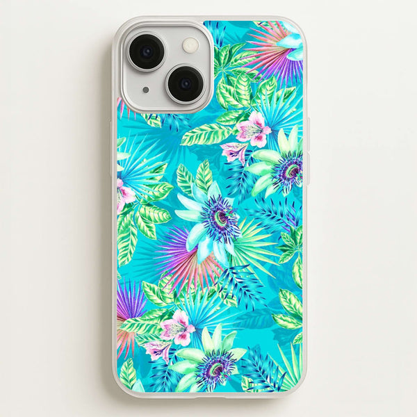 Blue Floral Pattern - Floral Phone Case for iPhone 13 Mini