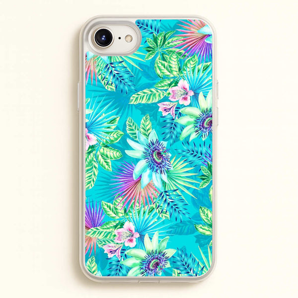 Blue Floral Pattern - Floral Phone Case for iPhone 6 Plus / 7 Plus / 8 Plus