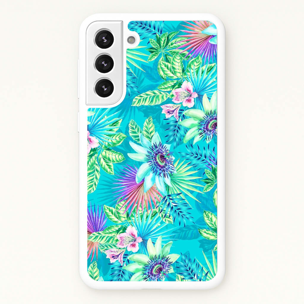 Blue Floral Pattern - Floral Phone Case for Galaxy S22 Plus