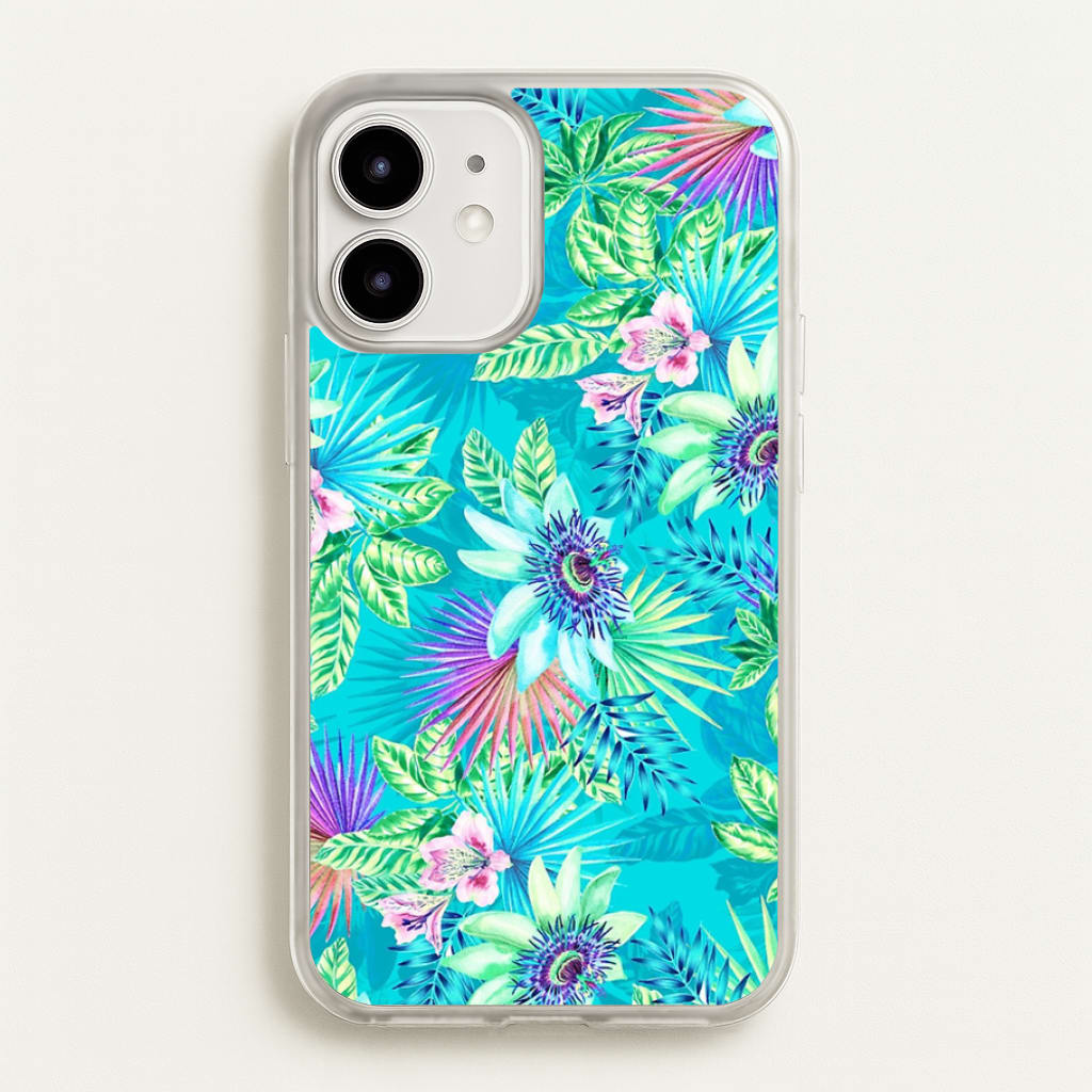Blue Floral Pattern - Floral Phone Case for iPhone 12 / 12 Pro