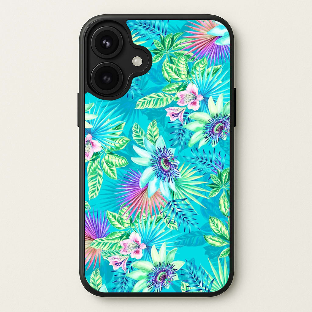 Blue Floral Pattern Phone Case for iPhone 17
