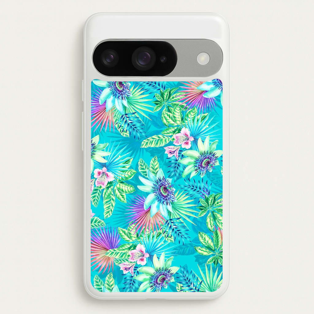 Blue Floral Pattern Phone Case for Google Pixel 10 / 10 Pro