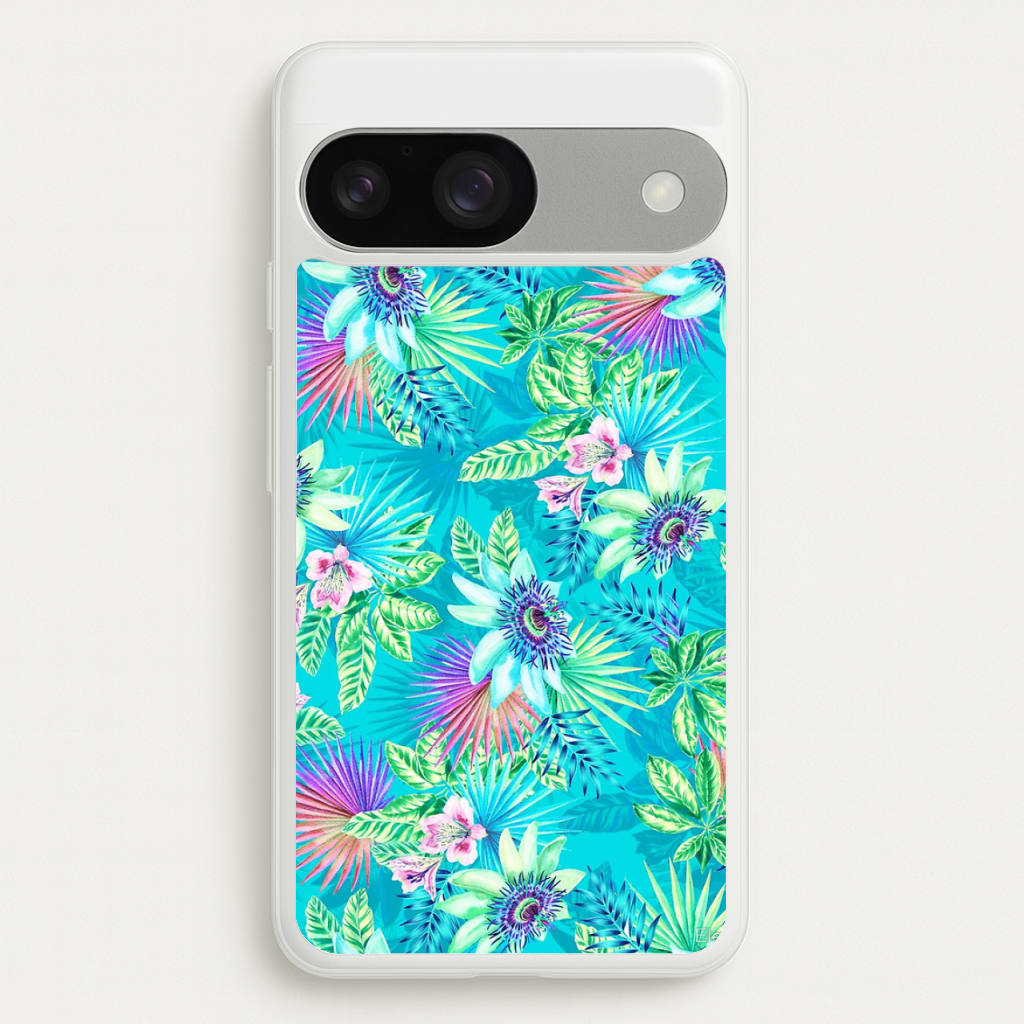 Blue Floral Pattern - Floral Phone Case for Google Pixel 9 / 9 Pro