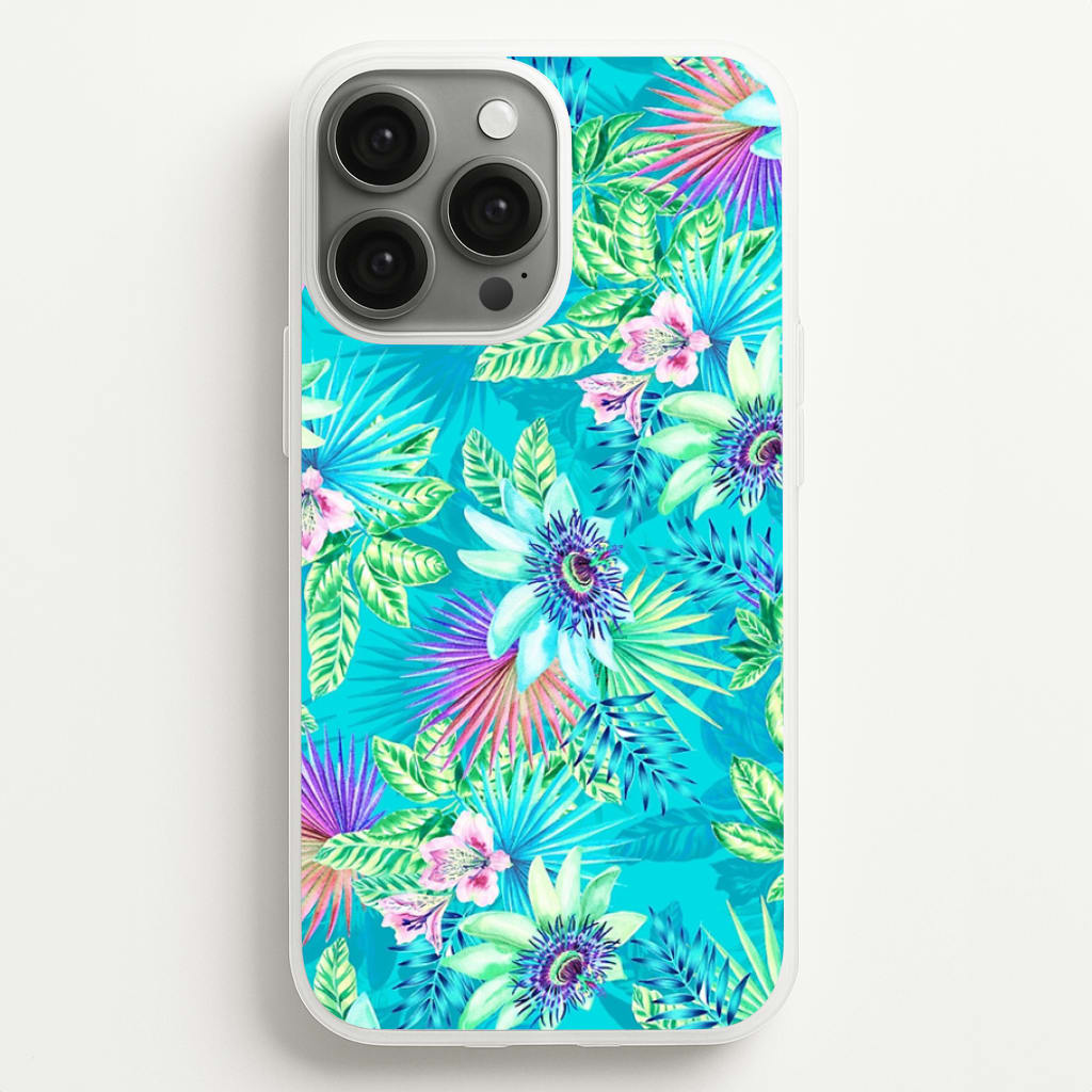 Blue Floral Pattern - Floral Phone Case for iPhone 13 Pro Max