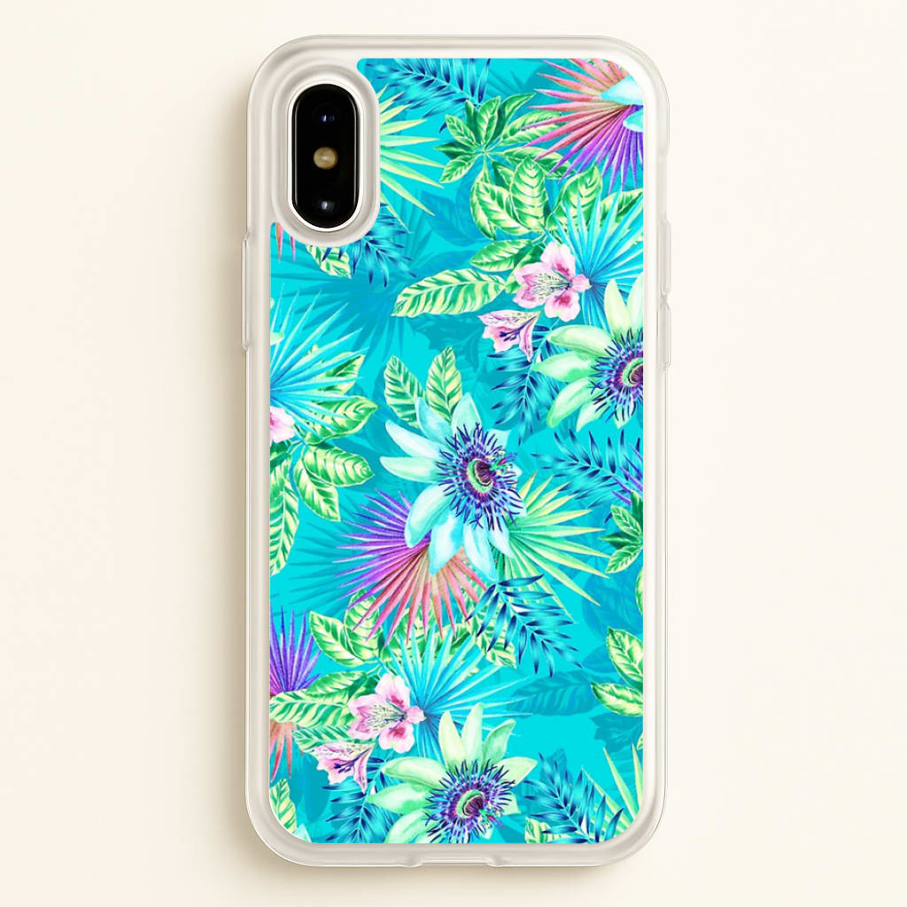 Blue Floral Pattern - Floral Phone Case for iPhone X / XS