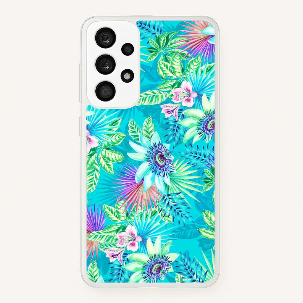 Blue Floral Pattern - Floral Phone Case for Galaxy A33