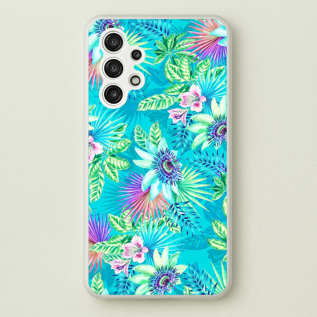 Blue Floral Pattern - Floral Phone Case for Galaxy A13
