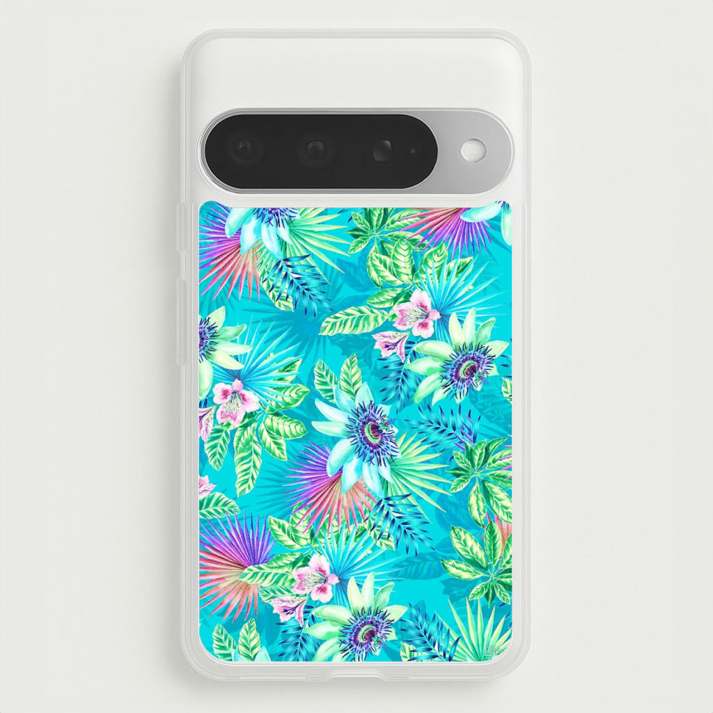 Blue Floral Pattern Phone Case for Google Pixel 10 Pro XL