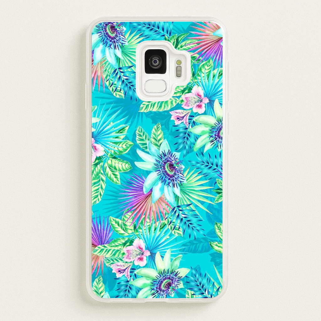 Blue Floral Pattern - Floral Phone Case for Galaxy S9