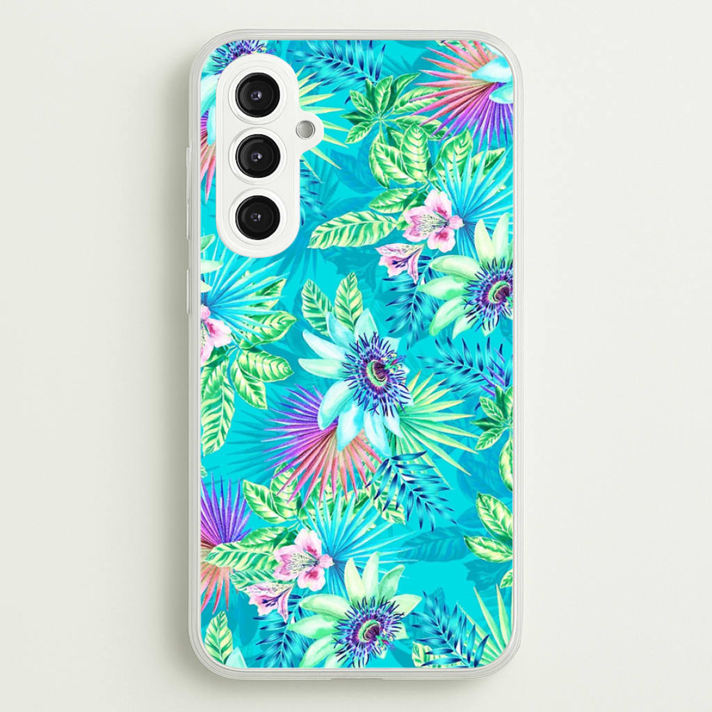 Blue Floral Pattern - Floral Phone Case for Galaxy S23FE