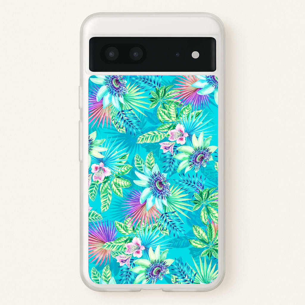 Blue Floral Pattern - Floral Phone Case for Google Pixel 7