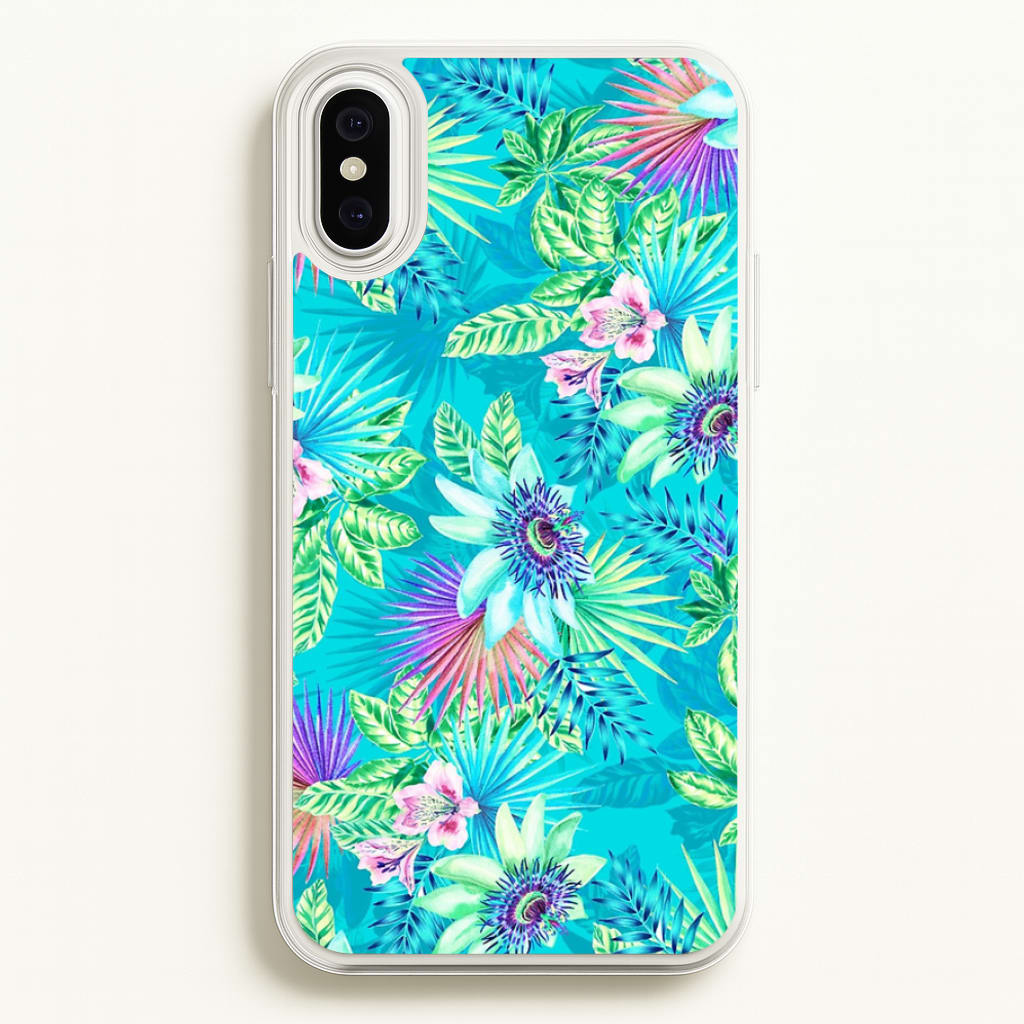 Blue Floral Pattern - Floral Phone Case for iPhone XS Max