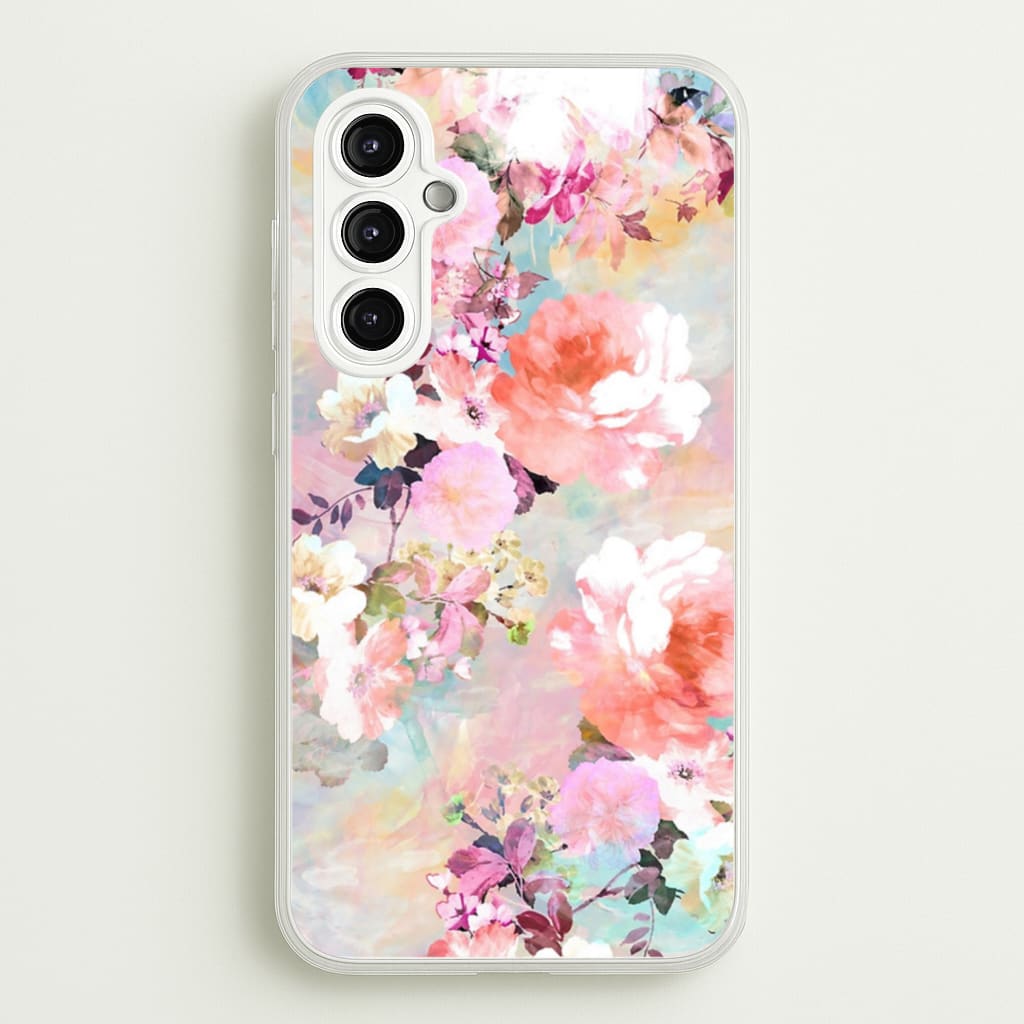 Pastel Pink Floral Pattern - Floral Phone Case for Galaxy A14