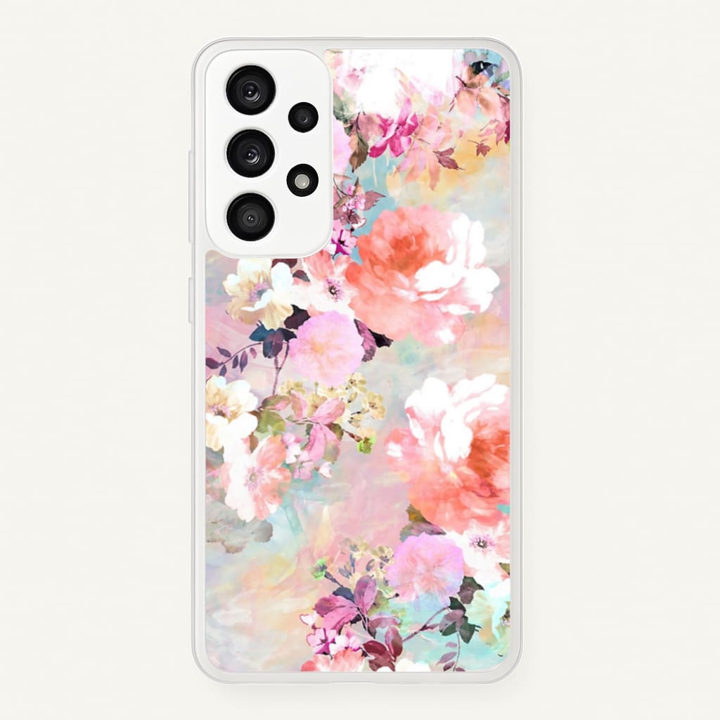 Pastel Pink Floral Pattern - Floral Phone Case for Galaxy A53