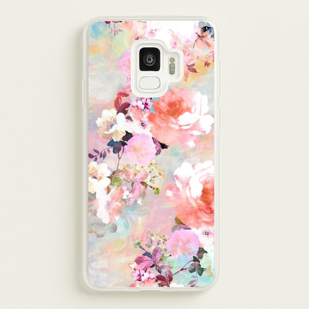 Pastel Pink Floral Pattern - Floral Phone Case for Galaxy S9
