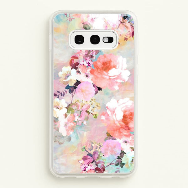Pastel Pink Floral Pattern - Floral Phone Case for Galaxy S10e