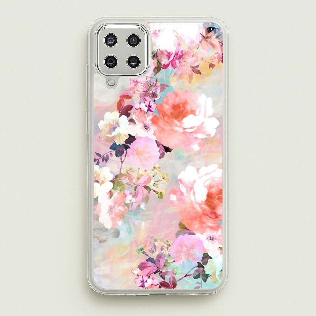 Pastel Pink Floral Pattern - Floral Phone Case for Galaxy A12