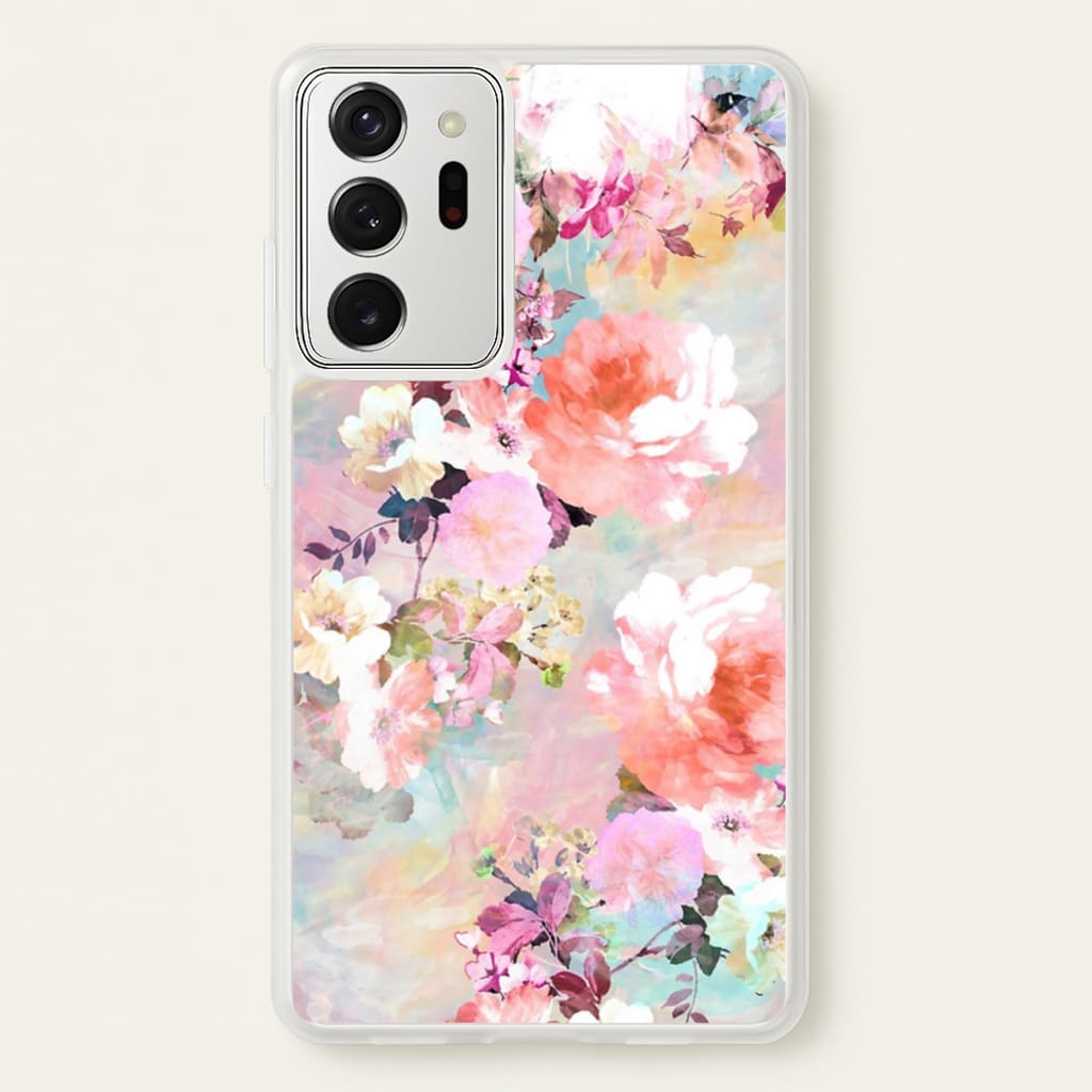 Pastel Pink Floral Pattern - Floral Phone Case for Galaxy Note 20 Ultra