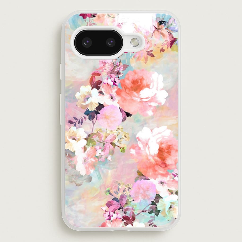 Pastel Pink Floral Pattern - Floral Phone Case for Google Pixel 9a