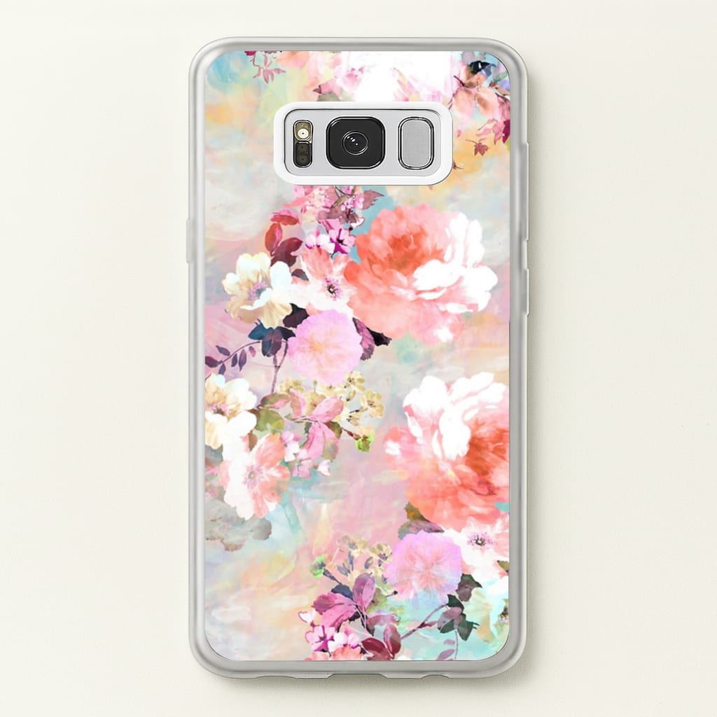 Pastel Pink Floral Pattern - Floral Phone Case for Galaxy S8 Plus
