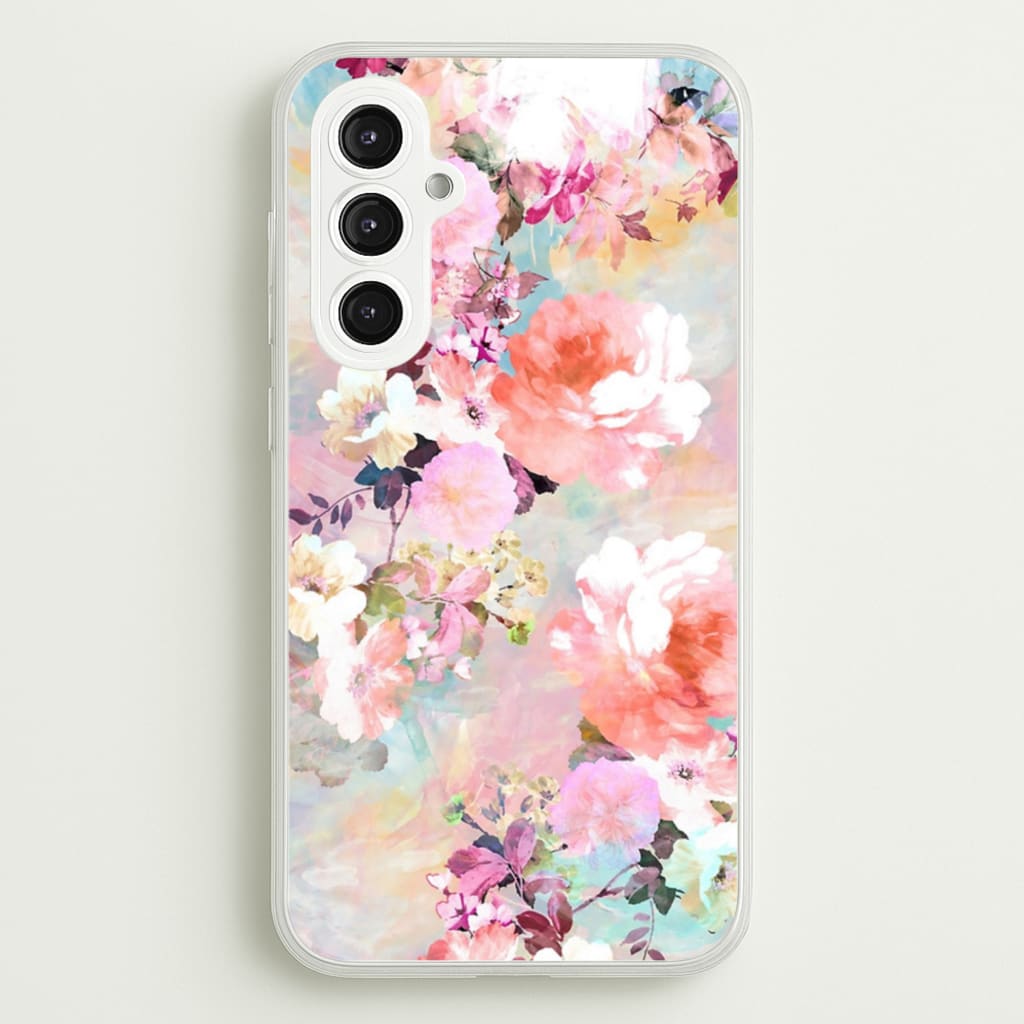 Pastel Pink Floral Pattern - Floral Phone Case for Galaxy S23FE