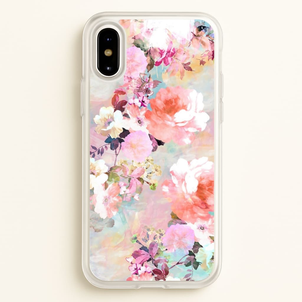 Pastel Pink Floral Pattern - Floral Phone Case for iPhone X / XS