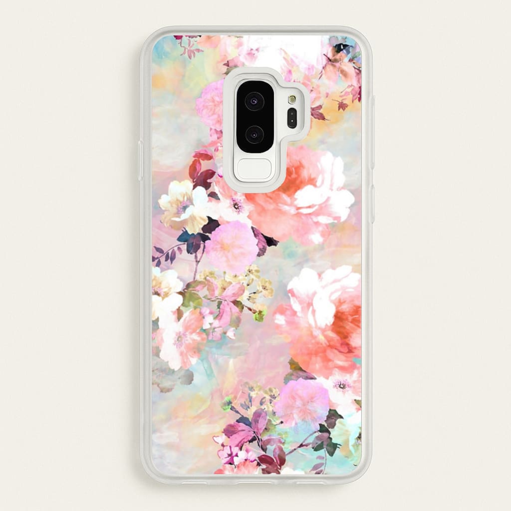 Pastel Pink Floral Pattern - Floral Phone Case for Galaxy S9 Plus