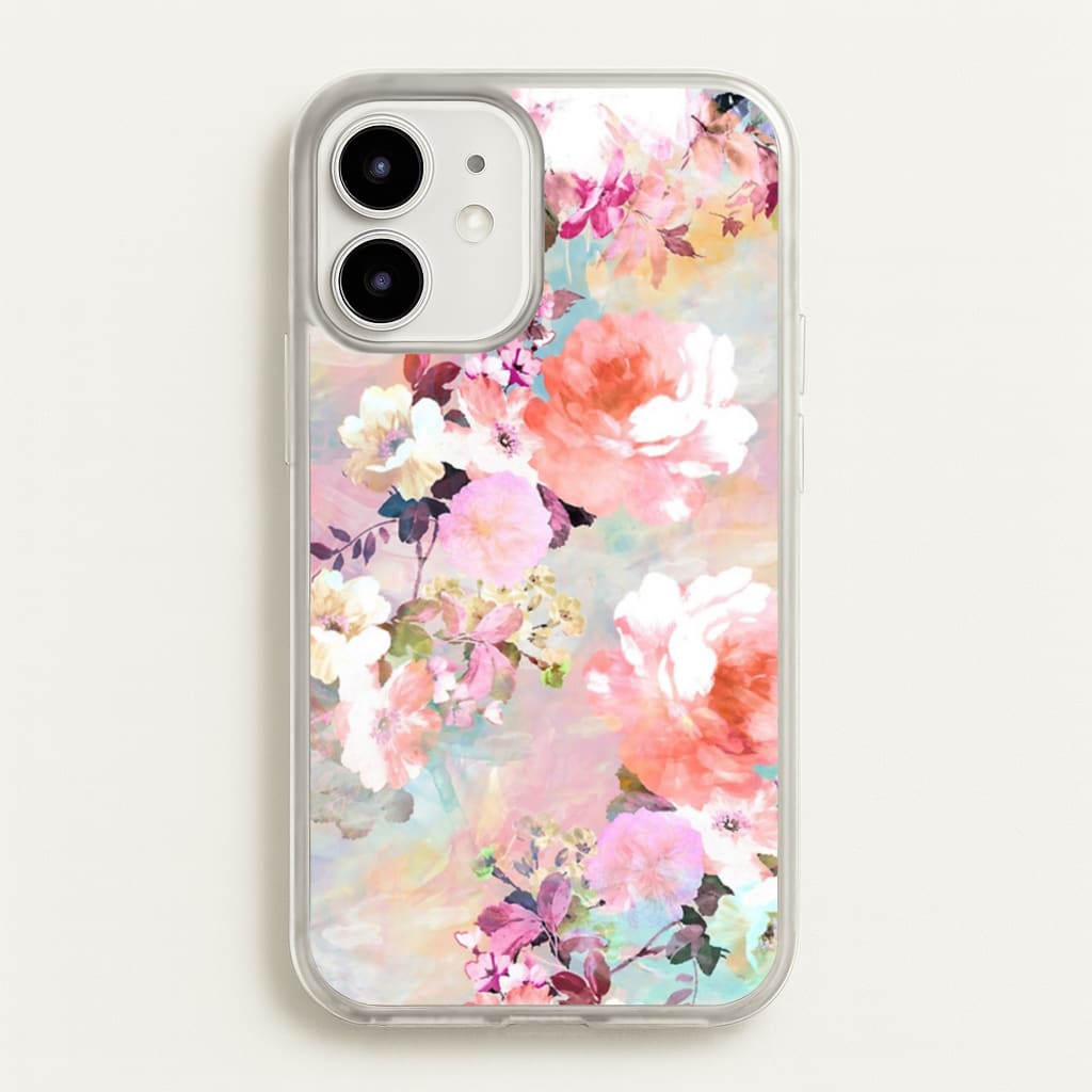 Pastel Pink Floral Pattern - Floral Phone Case for iPhone 12 Mini