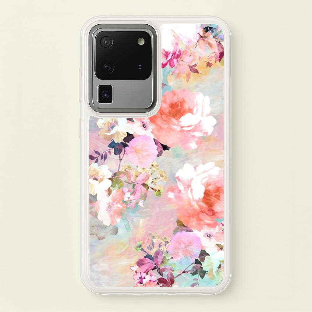Pastel Pink Floral Pattern - Floral Phone Case for Galaxy S20 Ultra