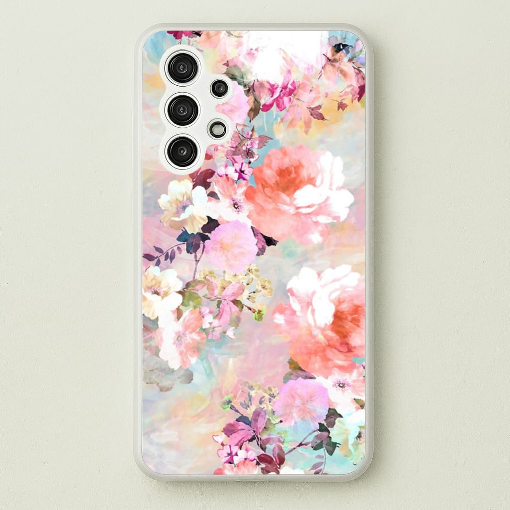 Pastel Pink Floral Pattern - Floral Phone Case for Galaxy A13