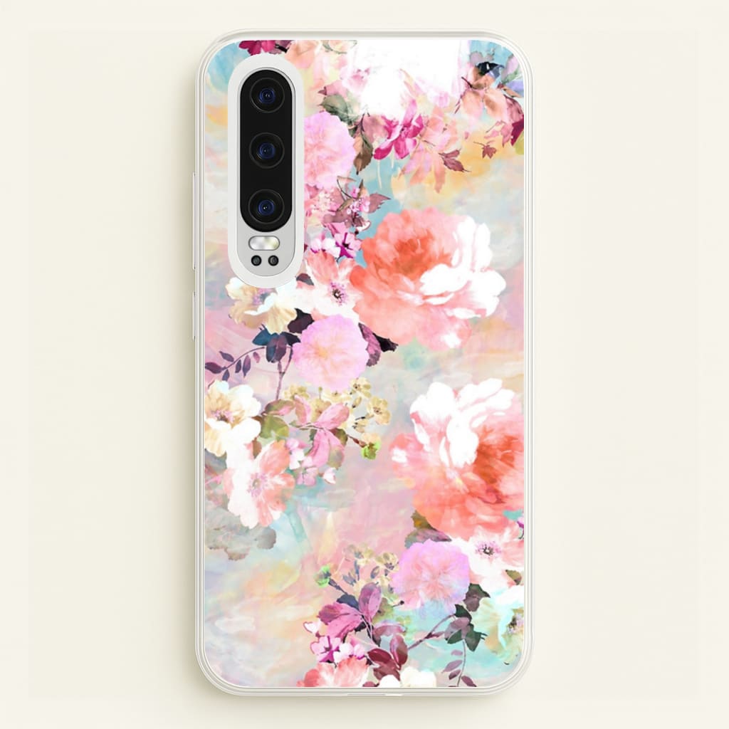Pastel Pink Floral Pattern - Floral Phone Case for Huawei P30