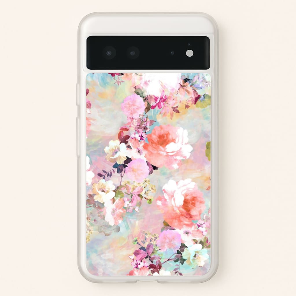 Pastel Pink Floral Pattern - Floral Phone Case for Google Pixel 6