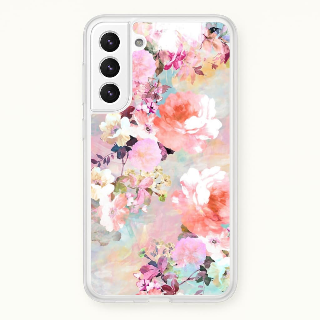 Pastel Pink Floral Pattern - Floral Phone Case for Galaxy S21