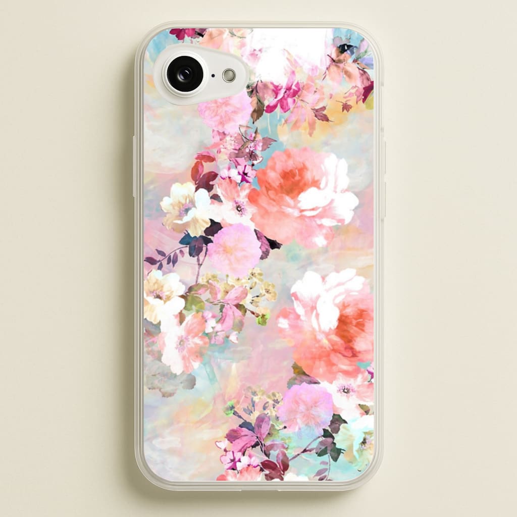 Pastel Pink Floral Pattern - Floral Phone Case for iPhone 16e