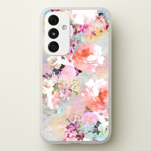 Pastel Pink Floral Pattern - Floral Phone Case for Galaxy A55