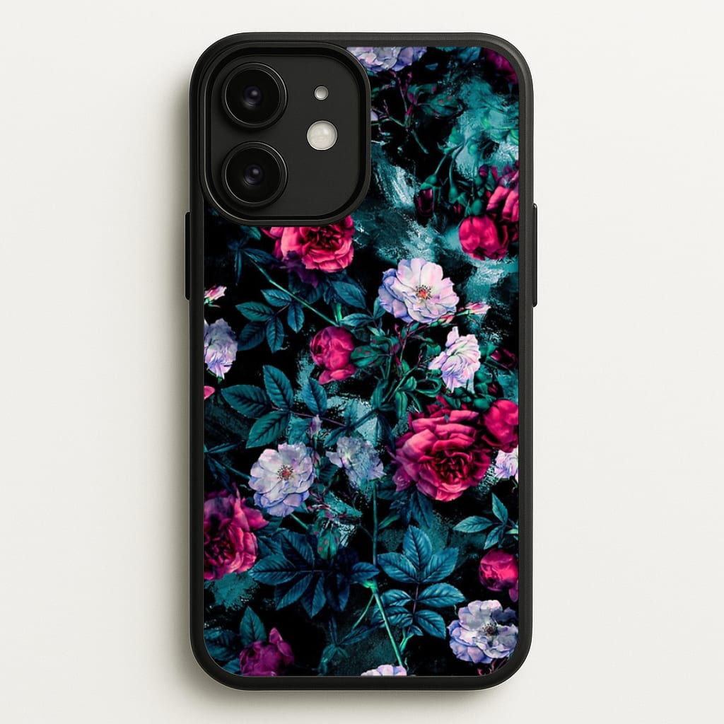 Black Floral Pattern - Floral Phone Case for iPhone 11