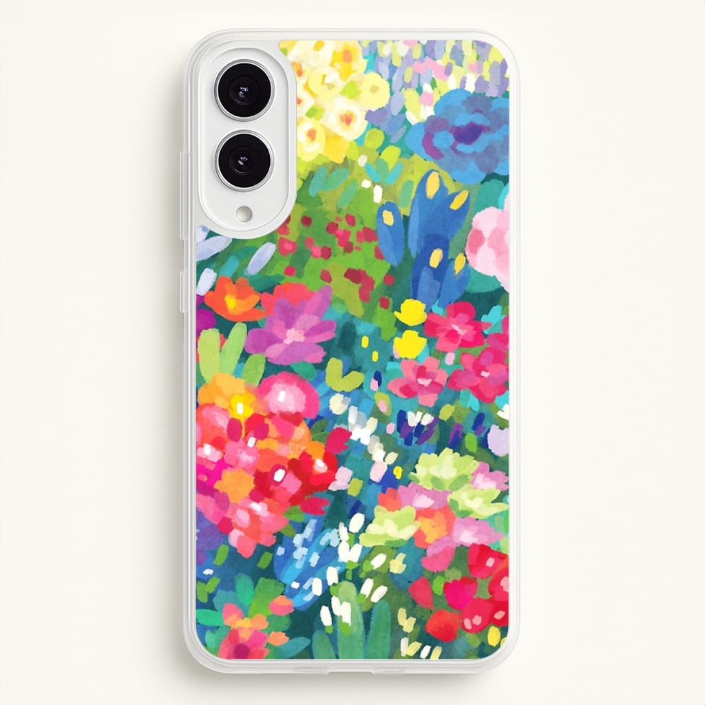 Colourful Floral Pattern - Floral Phone Case for Galaxy S25 Edge