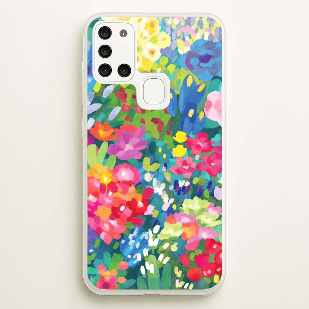 Colourful Floral Pattern - Floral Phone Case for Galaxy A21s
