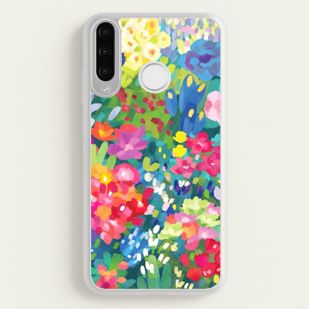Colourful Floral Pattern - Floral Phone Case for Huawei P30 Lite