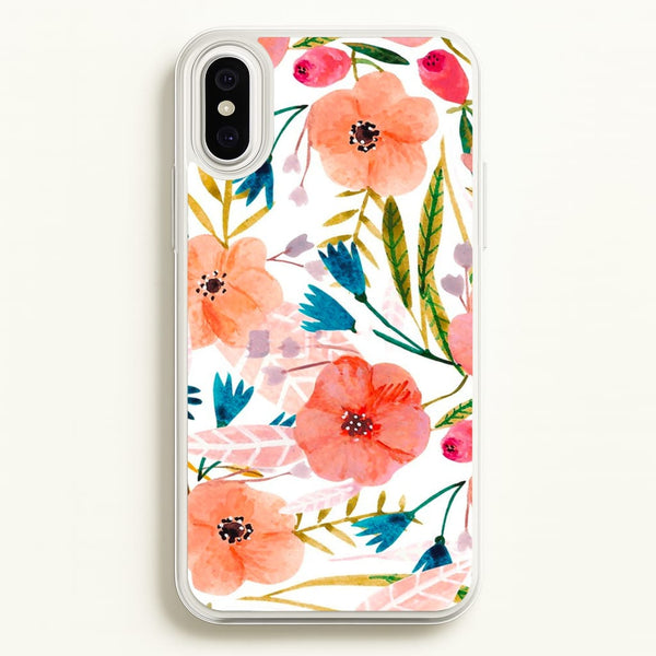 Peach Watercolour Floral Pattern - Floral Phone Case for iPhone XS Max