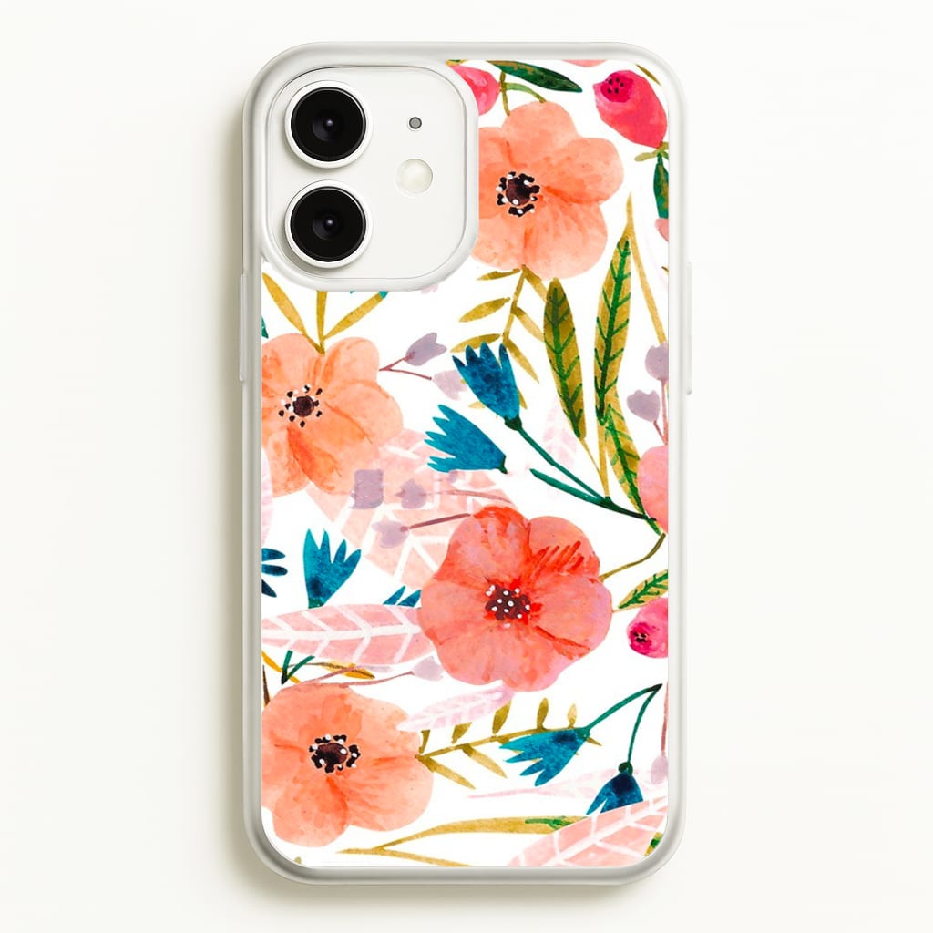 Peach Watercolour Floral Pattern - Floral Phone Case for iPhone 11