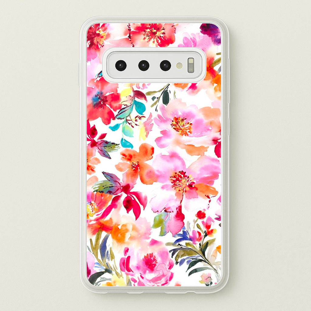 Spring Floral Pattern - Floral Phone Case for Galaxy S10 Plus