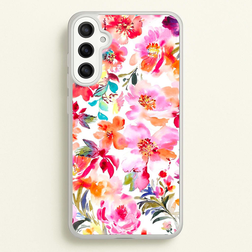 Spring Floral Pattern - Floral Phone Case for Galaxy A34