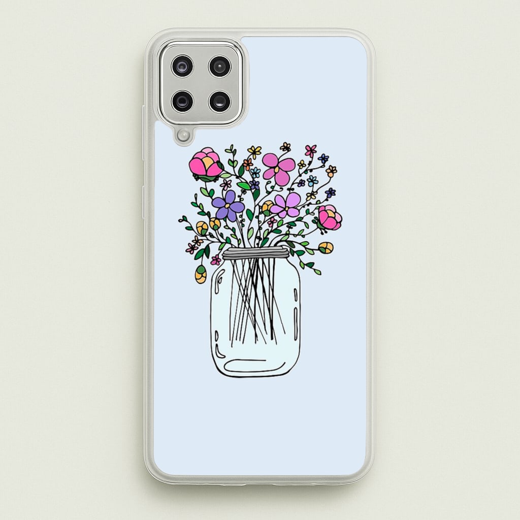 Cartoon Flower Jar - Floral Phone Case for Galaxy A12