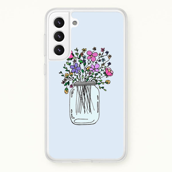 Cartoon Flower Jar - Floral Phone Case for Galaxy S21FE