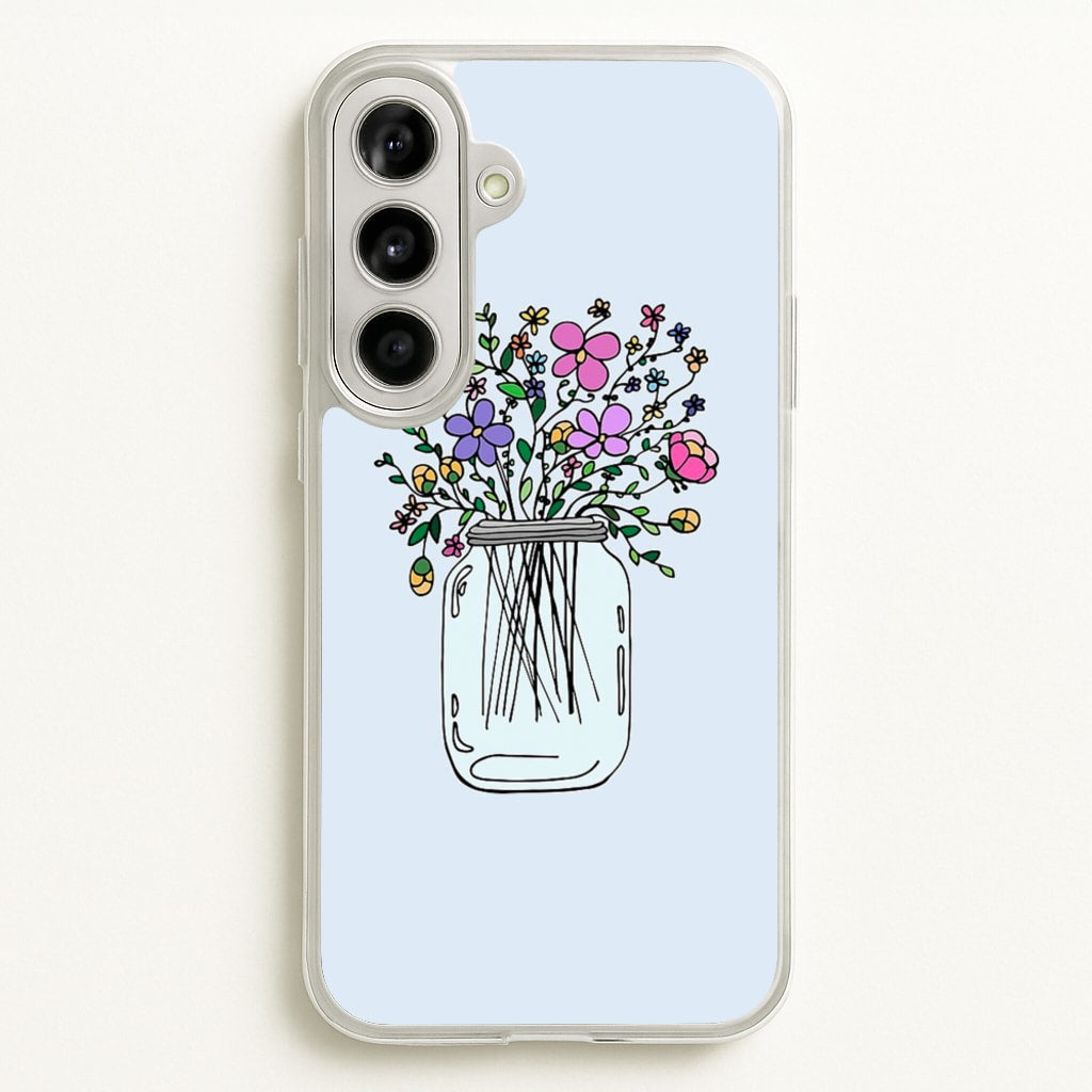 Cartoon Flower Jar - Floral Phone Case for Galaxy A56