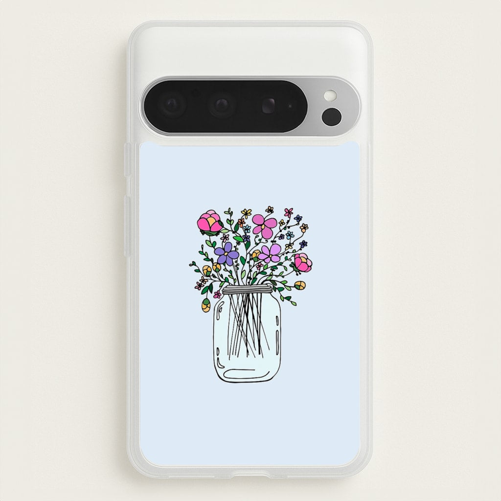 Cartoon Flower Jar - Floral Phone Case for Google Pixel 9 Pro XL