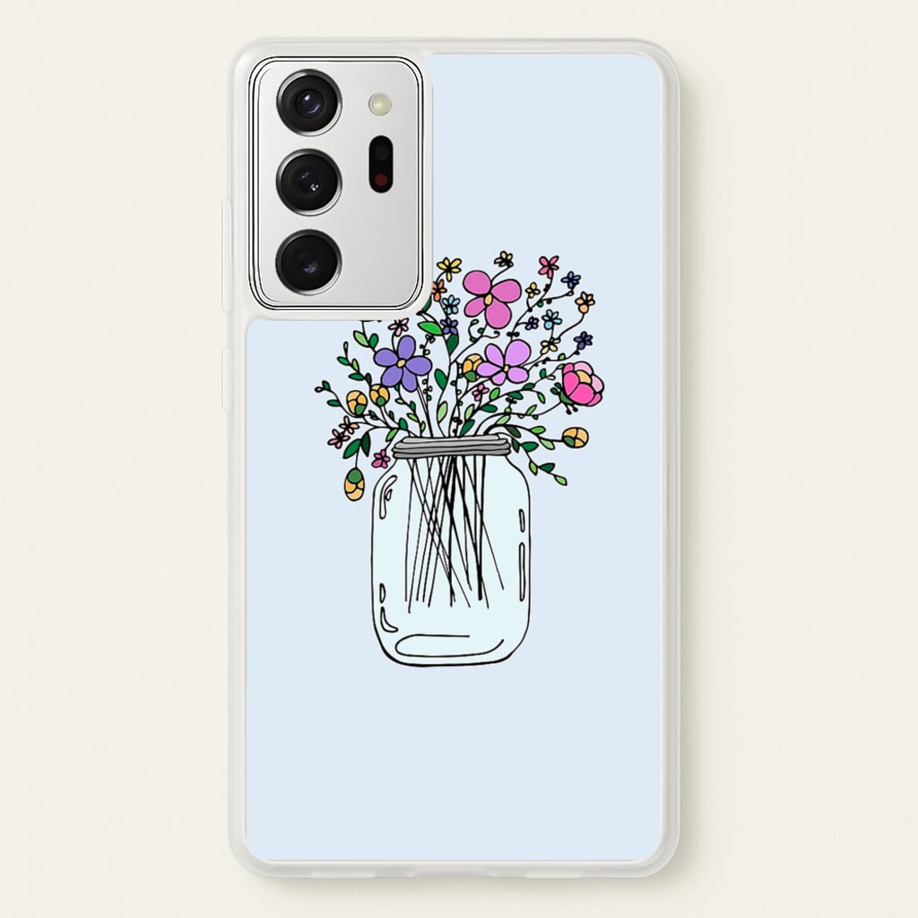 Cartoon Flower Jar - Floral Phone Case for Galaxy Note 20 Ultra