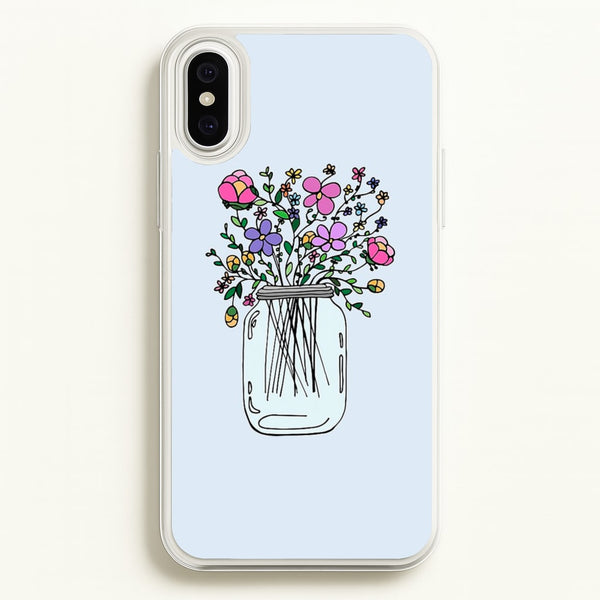 Cartoon Flower Jar - Floral Phone Case for iPhone XS Max