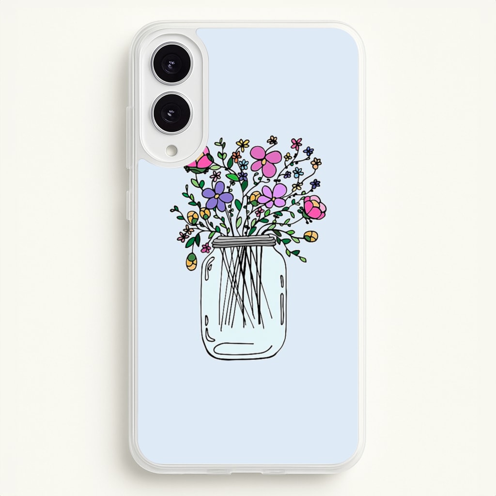 Cartoon Flower Jar - Floral Phone Case for Galaxy S25 Edge
